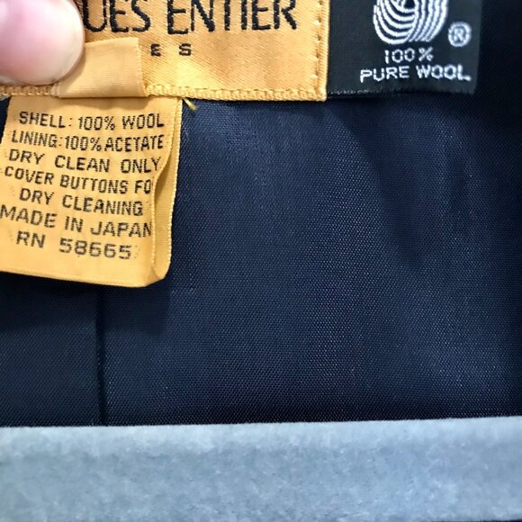 Classiques‎ Entier 100% Wool Vintage Navy Blue Women's Blazer. Size Petite XS - Picture 9 of 13